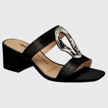 Imagem de Tamanco Feminina Salto Bloco Médio Tiras Bottons Dakota Y8942-Feminino