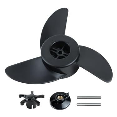 Imagem de MGA089B Hélice de motor de pesca de três lâminas de 8,89 cm serve para MotorGuide R3 25 kg, W55, Xi5 36v, 75 substituição de motor de pesca sem fio para motorguide machete III preto 3 lâminas hélice