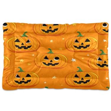Imagem de SEHANY Cama de Halloween Pumpkins para cães e gatos com fundo antiderrapante, cama de canil, colchão macio para animais de estimação, lavável para cães pequenos, médios e grandes, gatos, 61 x 45 cm