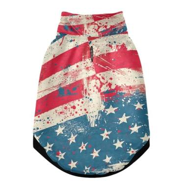 Imagem de SEHANY Casaco de cachorro com bandeira americana para cães pequenos, superquente, à prova de vento, jaqueta macia e aconchegante para animais de estimação, moletom para clima frio na neve com furo de