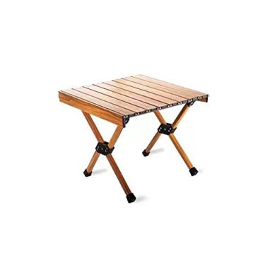 Imagem de Yadlan Mesa de acampamento Alu para 4 pessoas dobrável, mesa dobrável acampamento dobrável, ultra leve portátil mesa de piquenique ao ar livre com suspensão lateral mesa rolante de alumínio, embalagem