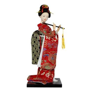 Imagem de Japanese Geisha Doll Kimono Dolls Asian Statue 25cm Sculpture Collectible Figurine Kabuki Doll for Cabinet Table Living Room, Style A/752(Style E)