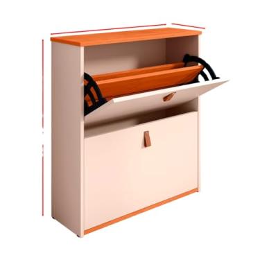 Imagem de Sapateira Organizadora Com Prateleira E Gaveta Basculante Hall de Entrada(Outlet Off White Com Freijó)