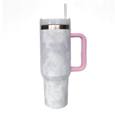 Imagem de Copo Térmico Inox 1200Ml Com Tampa Canudo Quente Frio -Lilás