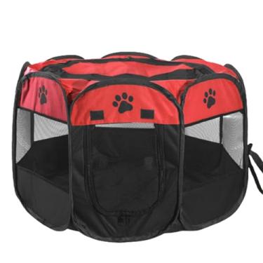 Imagem de Brinco portátil dobrável de ar Oxford Mesh para animais estimação Abrir Pen exercício Casa Playground cães e gatos Pequeno