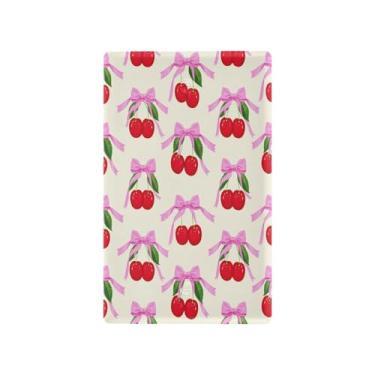 Imagem de Wassud Cherries with Bow Light Switch Cover Plate Decorative Outlet Covers Placa de parede para tomadas elétricas em branco 4,53 x 2,76 polegadas
