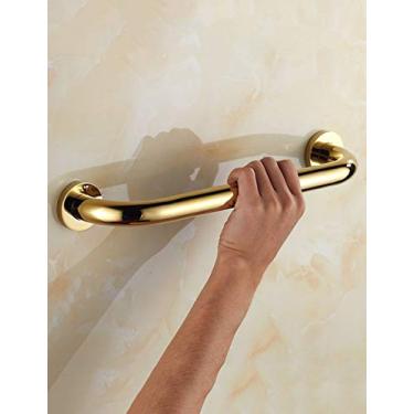 Imagem de Suporte de chuveiro e suporte de segurança para apoio de braço/corrimão de cobre para idosos dourado luxuoso montado na parede toalheiro reto