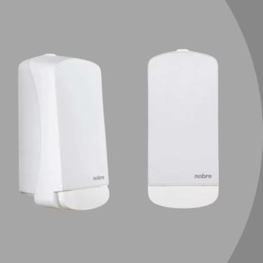 Imagem de Dois Porta Saboneteiras Frente Em Inox Dispenser Para Sabonete Liquido Detergente Alcool Gel 800ml De Parede Com Reservatório Baixo Consumo Moderno E Pratico