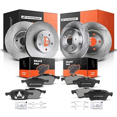 Imagem de A-Premium Kit De Rotores Freio A Disco Dianteiros Ventilados E Traseiros Sólidos + Pastilhas Cerâmica Compatíveis Com Modelos Ford Selecionados - Focus 2012-2018, Sel Electric Se Titanium, Freios Na
