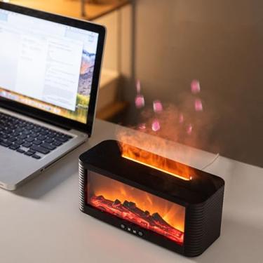 Imagem de HURRISE Difusor de Chama, 9 Modos de Chama, Umidificador de óleo Essencial de 250ml Com Controle Remoto, para Aromaterapia e Decoração de Ambiente (Preto)