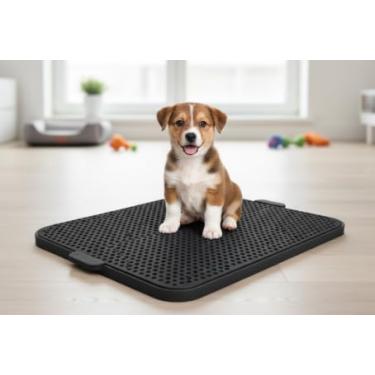 Imagem de Tapete Higiênico Sanitário Lavável para Pets | Xixi Dog | Cães Hamsters Coelhos Ratos Gatos Roedores (PRETO, 60x40)