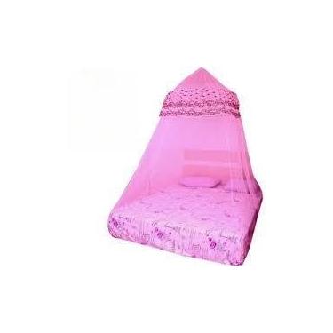 Imagem de Mosquiteiro de Teto Indiano Gigante para Cama Casal Queen King, 13,5m, Altura 3m, Aro 1m, Proteção Contra Mosquitos(Rosa)