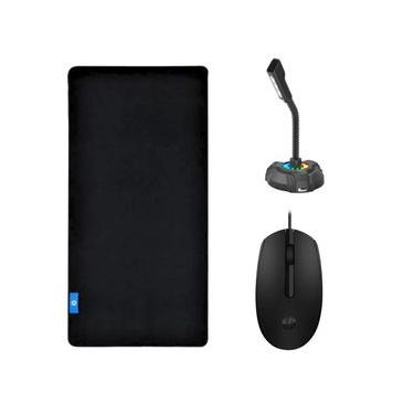 Imagem de Kit Mouse Pad Speed Gamer + Mouse Óptico com Fio + Microfone - Gshield