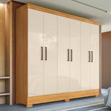 Imagem de Guarda-roupa Solteiro 6 Portas 2 Gavetas Verso - Demóbile