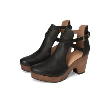 Imagem de Free People Tamancos femininos de couro cedro, Couro preto, 39