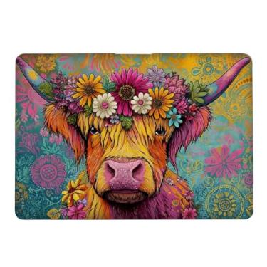 Imagem de Yicomon Compatível com MacBook Pro de 14 polegadas, versão 2021 2023 A2442/A2779, capa rígida de plástico para Mac Pro 16 (2021/2023) - Vaca Highland fofa