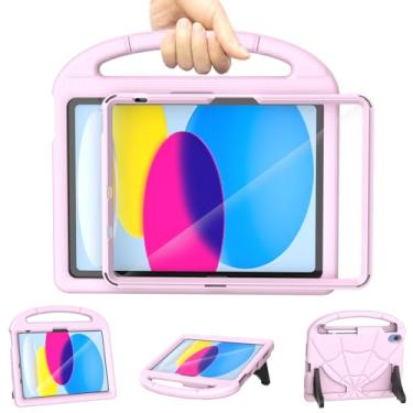 Imagem de Capa infantil para iPad A16 11ª geração 28 polegadas 2025/iPad 10ª geração 10,9 polegadas 2022, capa leve Sanyetral com protetor de tela/porta-lápis/alça/suporte para iPad 10/11 - rosa claro