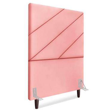 Imagem de Cabeceira Solteiro 90 Cm Com Frame Cristal Suede Rosa Artte Rosa