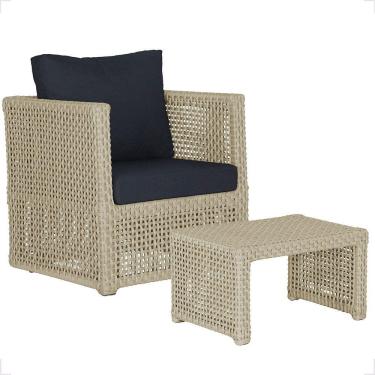 Imagem de Mesa E 1 Poltrona Madri Corda Náutica Estofado 12 Trama Rami