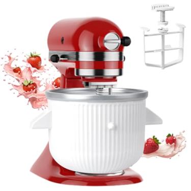 Imagem de Acessório de máquina de sorvete para KitchenAid, serve para KitchenAid 4,5 a 5 QT/5,5-6 litros, acessórios e acessórios, máquinas de sorvete de 2 litros de iogurte congelado e sorvete da KOYOEY