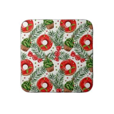 Imagem de Ladrilho Decorativo de Cerâmica Com Estampa Natalina e Cupcakes