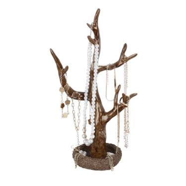 Imagem de UFAIRV Porta-joias retrô para ramos, expositores, torre de árvore de pássaros, organizador de pendurar para anéis, brincos, colar, pulseira, adequado para salas de estar, banheiros, escritórios, etc