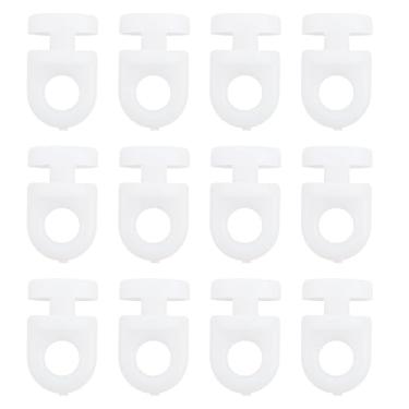 Imagem de SG Store 100 peças de ganchos de deslizamento de trilho de cortina de plástico 9,2 x 15 mm para cortinas de chuveiro de porta de janela, branco