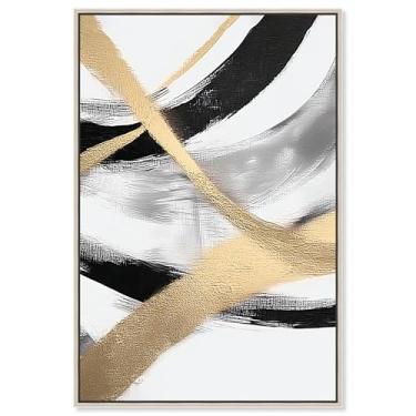 Imagem de Midas Arc Waves II Impressão em tela moderna decoração de parede por Art Remedy, moldura prata, 25 x 38 cm