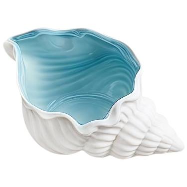 Imagem de Koyzsen Prato de joias em forma de concha, suporte de cerâmica, bandeja de bugiganga decorativa com tema oceano, adequado para mãe amiga irmã, presentes para mulheres, prato de bugiganga de decoração