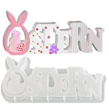 Imagem de Forma de Silicone para Ovos de Páscoa | Ferramentas Flexíveis Para Artesanato De Coelhos - Forma de Coelhinho da Páscoa para Moldagem de Resina | Para Gesso Resina Epóxi Velas Decoração Para Casa