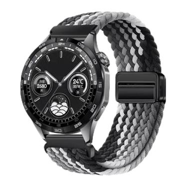Imagem de JDIME Pulseira respirável de nylon de 22 mm e 20 mm para Huawei Watch GT4/Pro 46 mm/GT3/GT2 2e para Samsung Watch 6/5/4/3/Gear S3 (chocolate escuro, para outros 20 mm)