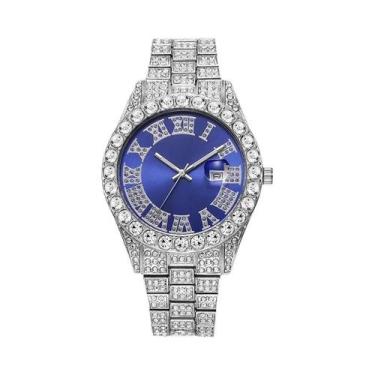 Imagem de Relógio De Quartzo Masculino Em Aço Inoxidável Dourado Com Diamantes I