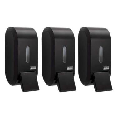 Imagem de Kit 3 Dispenser Saboneteira 400 Compacta Álcool Em Gel Ou Sabonete Liq