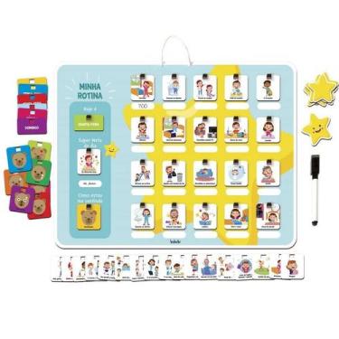 Imagem de Minha rotina estrelinhas painel interativo 54 peças madeira - BABEBI