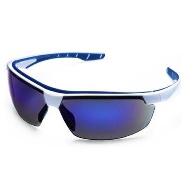 Imagem de Óculos Segurança Esportivo Steelflex Neon Azul Espelhado CA 40906