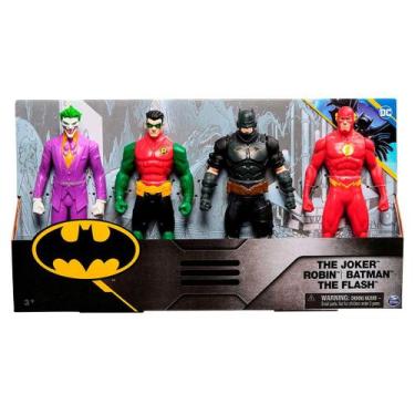 Imagem de 4 Bonecos Coringa, Robin, Batman e Flash de 15cm - Batman DC - Sunny B