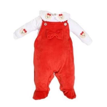 Imagem de Conjunto Macacão Jardineira + Body Bebê Menina Lessa B8893-Feminino