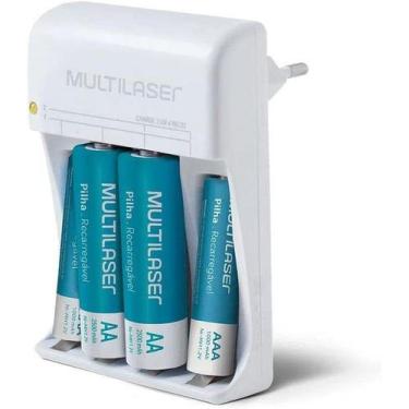 Imagem de Carregador de pilhas aa/aaa c/2 pilhas aa e 2 aaa cb045 multilaser