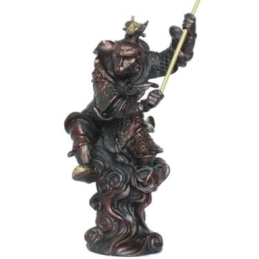 Imagem de CFLNYC Chinese Monkey King Statue Sun Wukong Statue Figure Table Sculpture Figurines Gift Home Office Tea Table Decor Collectible