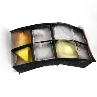 Imagem de Bandeja De Silicone Para Gelo Com Tampa - Molde De Silicone 5x5, Molde Para Cubos De Gelo Para UíSque, Tampa FlexíVel E DuráVel(1,Forma com 8 cubos)