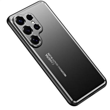 Imagem de POYUFRG Capa fina para Samsung Galaxy S26 Ultra/S26 Plus/S26, capa leve de metal fosco antiarranhões capa de proteção de lente com tudo incluído, preta, S26