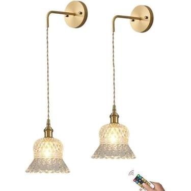 Imagem de Luzes De Parede Modernas Sem Fio Operadas Por Bateria Com Controle Remoto E Lâmpada Recarregável, Apliques De Parede Alimentados Por Bateria Sem Fio Lâmpada De Parede D, One Color, Set of 2