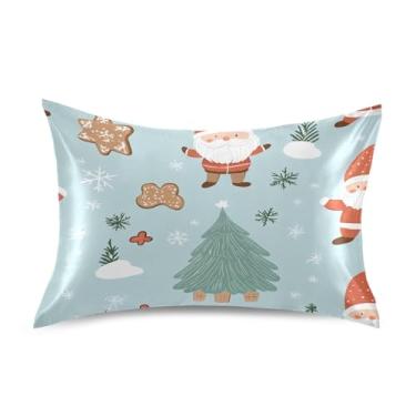 Imagem de Blueangle Fronha de cetim de biscoito de gengibre para cabelo e pele, fronha de seda, tamanho Queen (51 x 76 cm) - Capas de almofada de cetim com fecho de envelope (76)