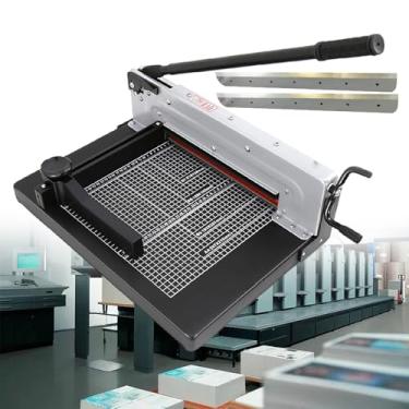 Imagem de pcagfaajmh Cortador de papel, cortador de guilhotina de corte de 30,5 cm, capacidade de 400 folhas, cortador resistente com 2 lâminas de aço, para papelão, casa e escritório
