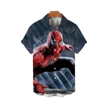 Imagem de Camisa Havaiana Masculina Tamanho Grande Com Estampa Do Super-Herói Ho