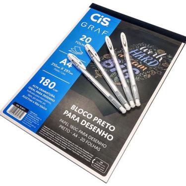 Imagem de 4 Canetas Gel Signo Angelic Colour Bloco Preto CiS Graf