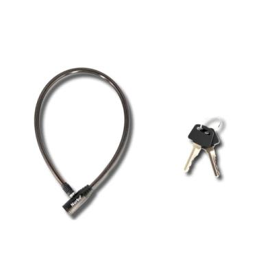 Imagem de Cadeado de bicicleta com chave, 60 m, trava de cabo de segurança à prova de intempéries, trava de bicicleta portátil, preto, fio de aço anticorte de 10 mm, cabo de segurança anti-roubo para bicicletas