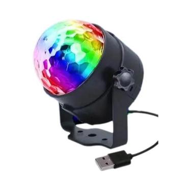 Imagem de Projetor Mágico De Luz USB Em Forma De Bola Disco Colorida Para Festas