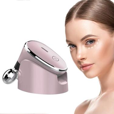 Imagem de Massageador de pescoço e olhos 5 em 1 EMS Microcurrent Face Roller com vibração feminino anti-envelhecimento, levantamento de rugas, linhas finas, queixo duplo, cuidados com a pele, dispositivo