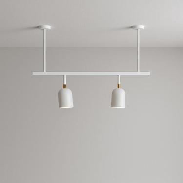 Imagem de Trilho de Teto Ewa com 50cm e Extensor de 40cm e 2 Spots Direcionáveis